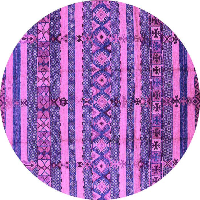Round Machine Washable Solid Purple Modern Area Rugs, wshurb1280pur