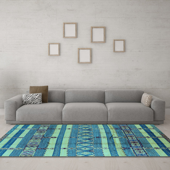 Machine Washable Solid Light Blue Modern Rug in a Living Room, wshurb1280lblu