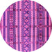 Round Machine Washable Solid Pink Modern Rug, wshurb1280pnk