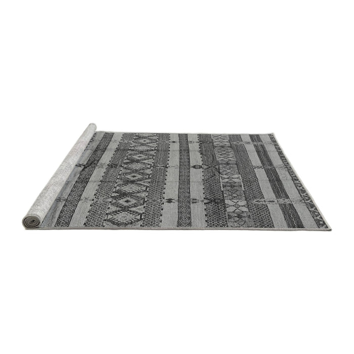 Sideview of Machine Washable Solid Gray Modern Rug, wshurb1280gry