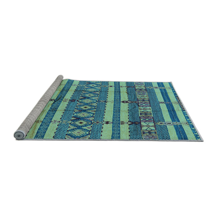 Sideview of Machine Washable Solid Light Blue Modern Rug, wshurb1280lblu