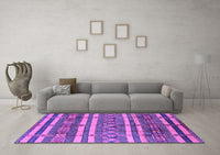 Machine Washable Solid Purple Modern Rug, wshurb1280pur