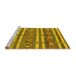 Sideview of Machine Washable Solid Yellow Modern Rug, wshurb1280yw