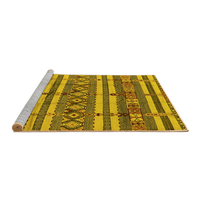 Sideview of Machine Washable Solid Yellow Modern Rug, wshurb1280yw
