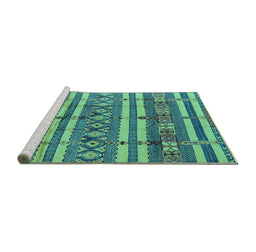 Sideview of Machine Washable Solid Turquoise Modern Area Rugs, wshurb1280turq