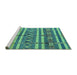 Sideview of Machine Washable Solid Turquoise Modern Area Rugs, wshurb1280turq
