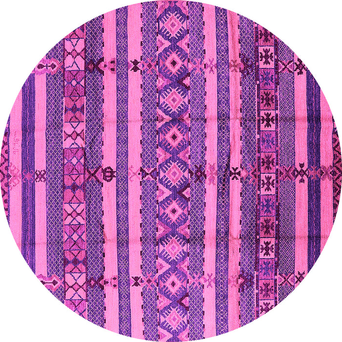 Round Solid Pink Modern Rug, urb1280pnk