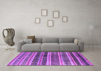 Machine Washable Solid Purple Modern Rug, wshurb1281pur