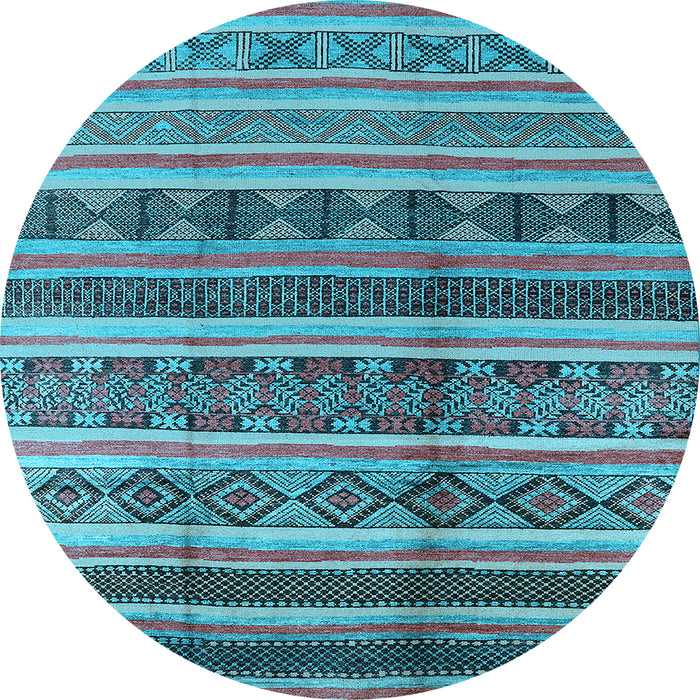 Round Solid Light Blue Modern Rug, urb1281lblu
