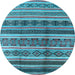 Round Solid Light Blue Modern Rug, urb1281lblu