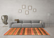 Machine Washable Solid Orange Modern Area Rugs in a Living Room, wshurb1281org