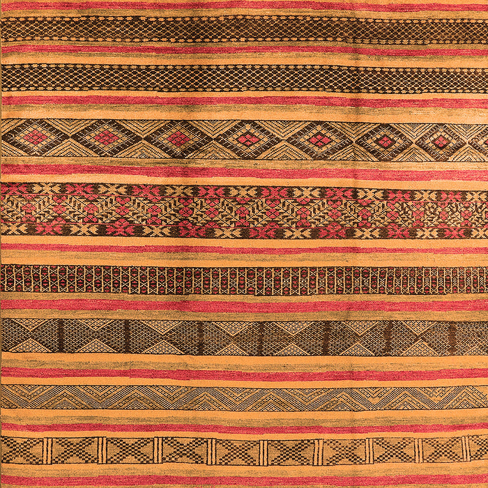 Square Machine Washable Solid Orange Modern Area Rugs, wshurb1281org