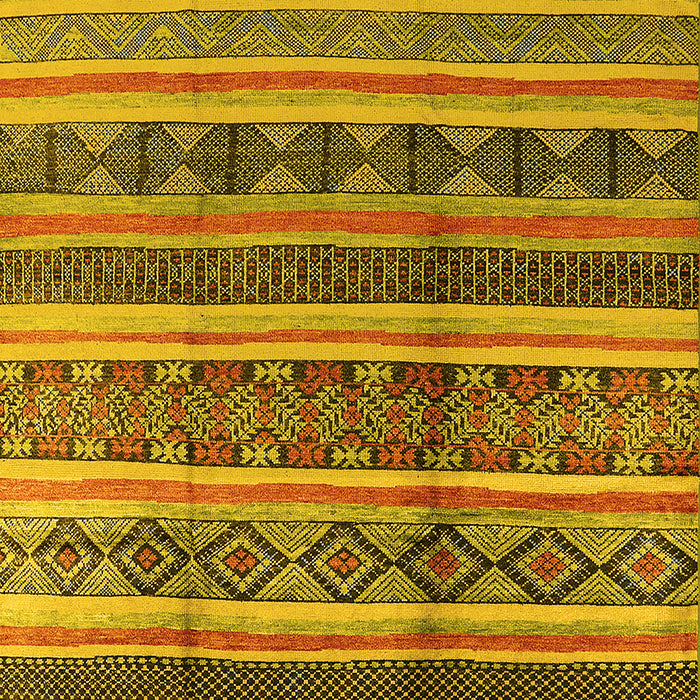 Machine Washable Solid Yellow Modern Rug, wshurb1281yw