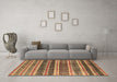 Machine Washable Solid Brown Modern Rug in a Living Room,, wshurb1281brn