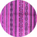 Round Solid Pink Modern Rug, urb1281pnk