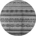 Round Solid Gray Modern Rug, urb1281gry