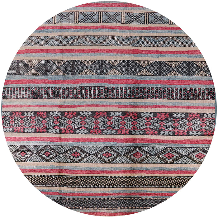 Round Machine Washable Industrial Modern Velvet Maroon Purple Rug, wshurb1281