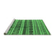 Sideview of Machine Washable Solid Emerald Green Modern Area Rugs, wshurb1281emgrn