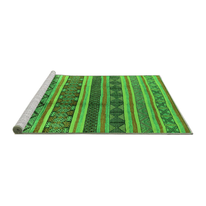 Sideview of Machine Washable Solid Green Modern Area Rugs, wshurb1281grn