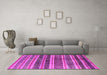 Machine Washable Solid Pink Modern Rug in a Living Room, wshurb1281pnk