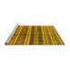 Sideview of Machine Washable Solid Yellow Modern Rug, wshurb1281yw