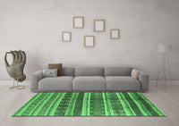 Machine Washable Solid Emerald Green Modern Rug, wshurb1281emgrn