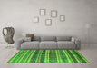 Machine Washable Solid Green Modern Area Rugs in a Living Room,, wshurb1281grn