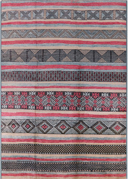 Mid-Century Modern Maroon Purple Solid Rug, urb1281