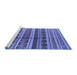 Sideview of Machine Washable Solid Blue Modern Rug, wshurb1281blu