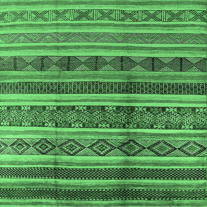 Square Machine Washable Solid Emerald Green Modern Area Rugs, wshurb1281emgrn