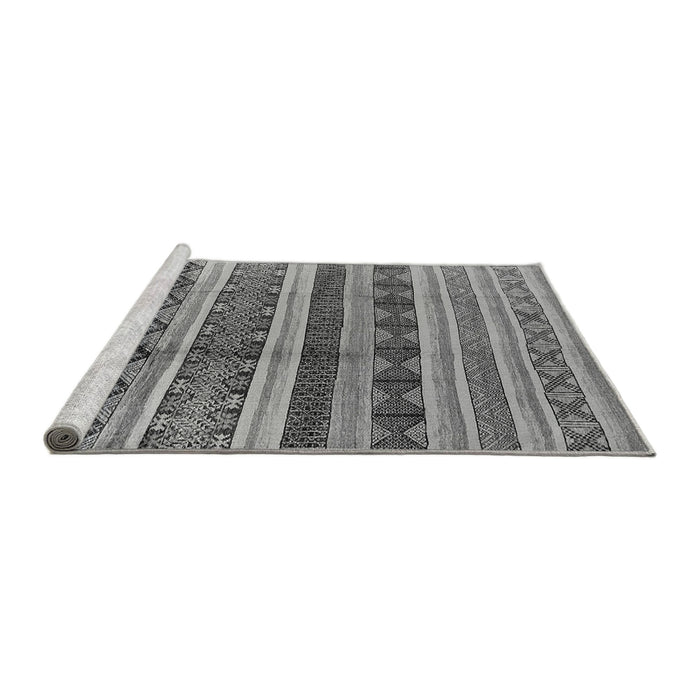 Sideview of Machine Washable Solid Gray Modern Rug, wshurb1281gry