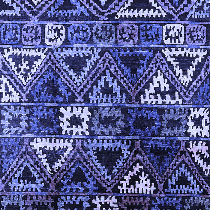 Machine Washable Solid Blue Modern Rug, wshurb1282blu