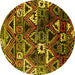 Round Solid Yellow Modern Rug, urb1282yw