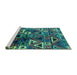 Sideview of Machine Washable Solid Turquoise Modern Area Rugs, wshurb1282turq