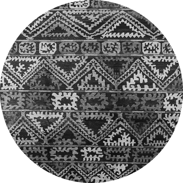 Round Solid Gray Modern Rug, urb1282gry