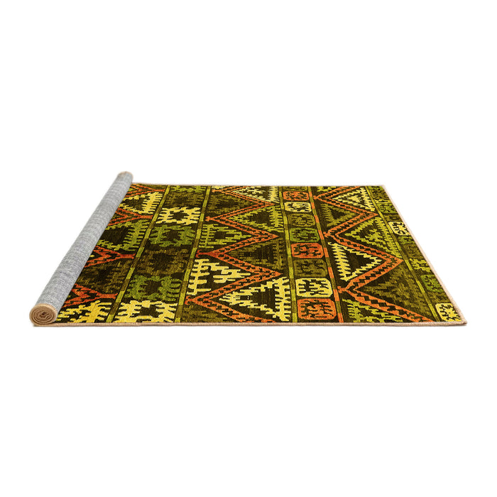 Sideview of Machine Washable Solid Yellow Modern Rug, wshurb1282yw