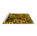 Sideview of Machine Washable Solid Yellow Modern Rug, wshurb1282yw