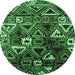 Round Solid Emerald Green Modern Rug, urb1282emgrn