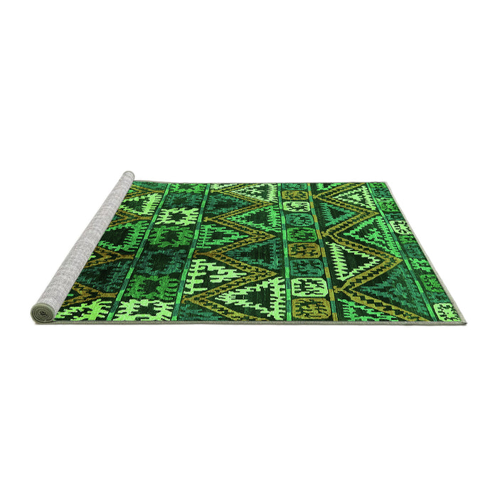 Sideview of Machine Washable Solid Green Modern Area Rugs, wshurb1282grn