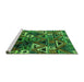 Sideview of Machine Washable Solid Green Modern Area Rugs, wshurb1282grn