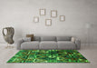 Machine Washable Solid Green Modern Area Rugs in a Living Room,, wshurb1282grn
