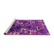 Sideview of Machine Washable Solid Pink Modern Rug, wshurb1282pnk