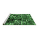 Sideview of Machine Washable Solid Emerald Green Modern Area Rugs, wshurb1282emgrn