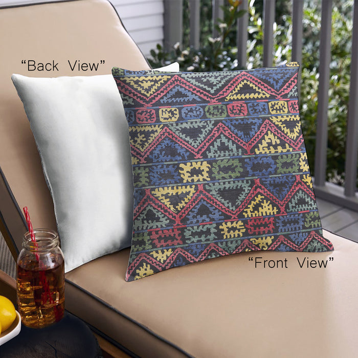 Front View of Mid-Century Modern Urban Square Burgundy Brown Throw Pillow, 18 inch by 18 inch, pwurb1282