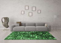 Machine Washable Solid Emerald Green Modern Rug, wshurb1282emgrn