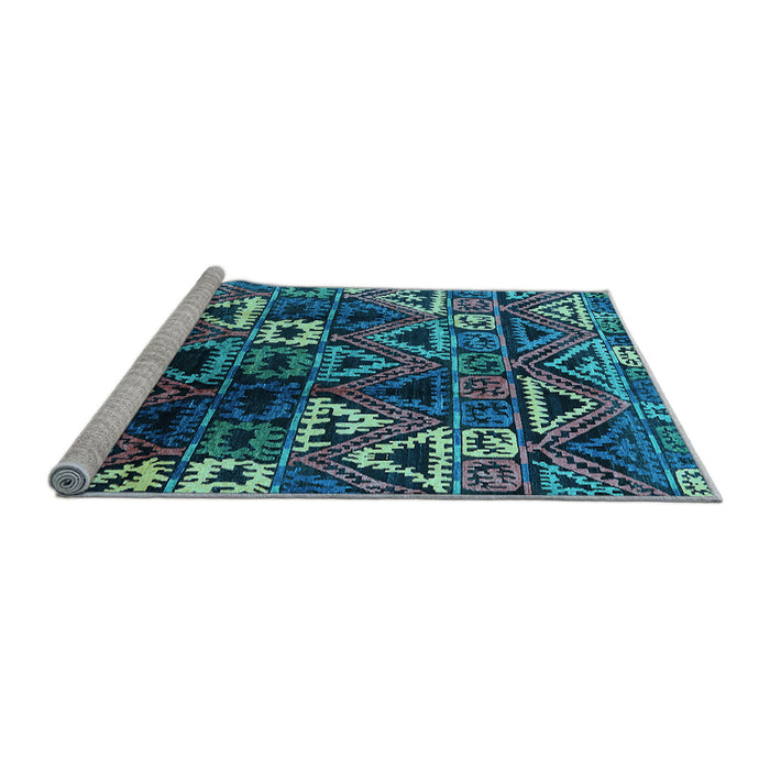 Sideview of Machine Washable Solid Light Blue Modern Rug, wshurb1282lblu