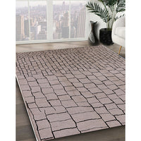 Mid-Century Modern Puce Purple Solid Rug, urb1283