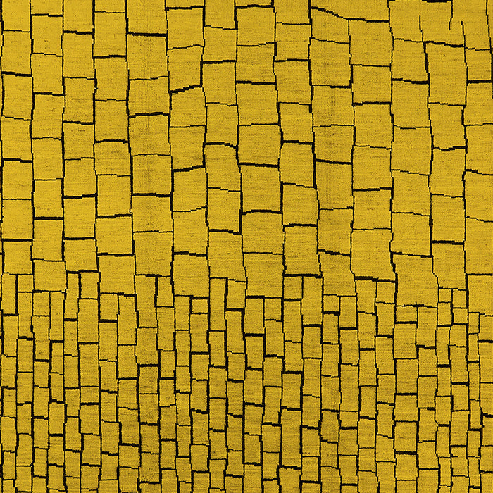 Machine Washable Solid Yellow Modern Rug, wshurb1283yw