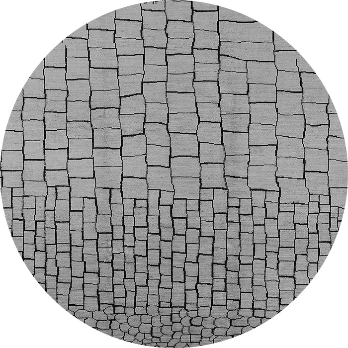 Round Solid Gray Modern Rug, urb1283gry