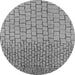 Round Solid Gray Modern Rug, urb1283gry